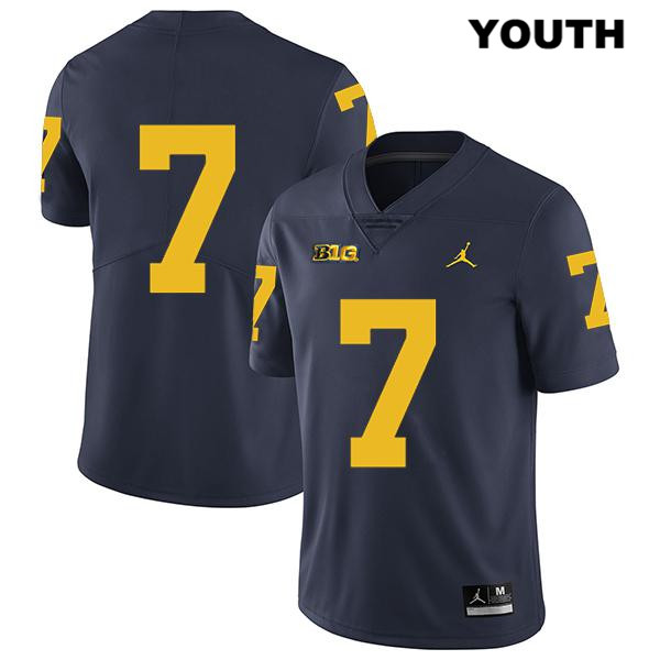 Youth NCAA Michigan Wolverines Tarik Black #7 No Name Navy Jordan Brand Authentic Stitched Legend Football College Jersey DO25B38DH